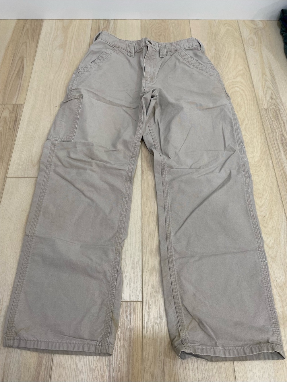 Carhartt Utility Carpenter Work Pants Loose Canvas Tan 32x30 B151 Tan Has Flaws